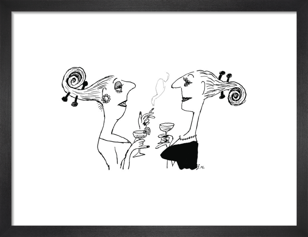 Two Ladies with Hair Scrolls