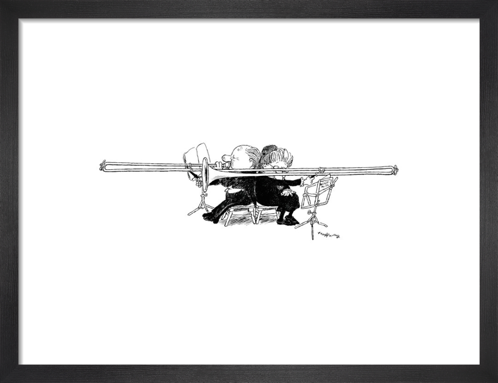 Man and Woman with Double Slide Trombone