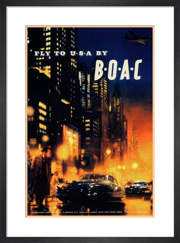 Fly to U.S.A. by B.O.A.C., 1950. [Night]