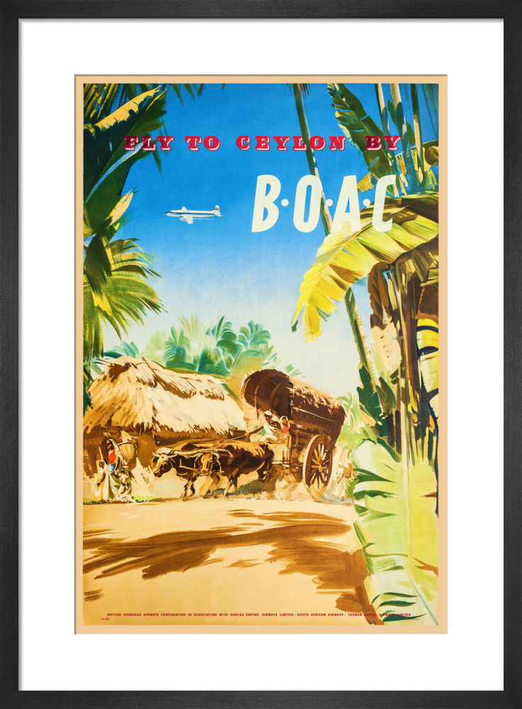 Fly To Ceylon By B.O.A.C., 1950s [Ox Cart]