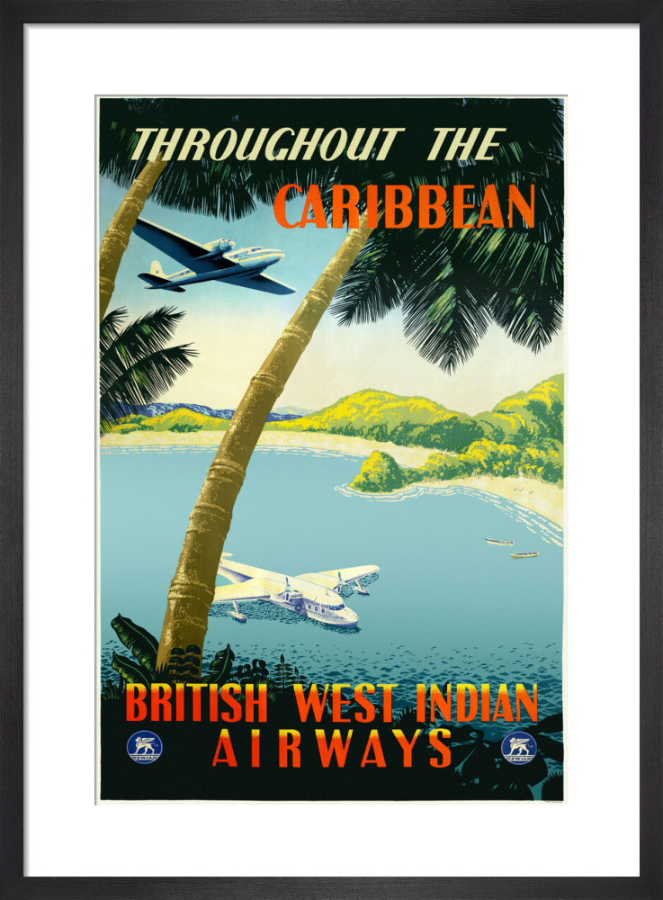 Throughout the Caribbean, British West Indian Airways, c.1950. [Sealand]