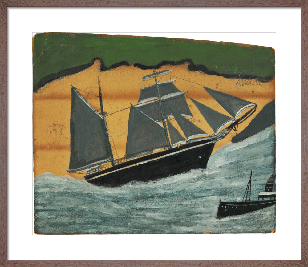 Sailing ship against a sandy beach