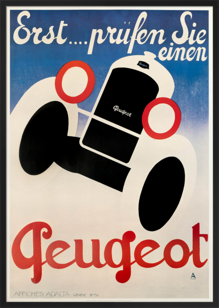 【PEUGEOT】プジョー　布　アートポスター 1920年代　ヴィンテージ PEUGEOT】プジョー 布 アートポスター 1920年代 ヴィンテージ