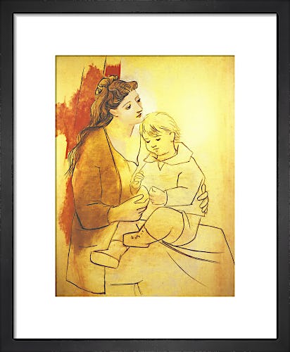 Mother and Child Before Curtain by Pablo Picasso