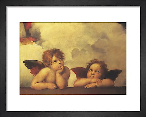 Cherubs (Detail from Sistine Madonna) (small) by Raphael