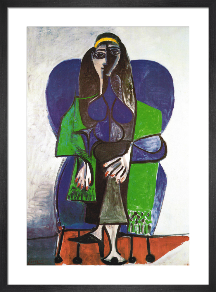 Sitting Woman with Green Scarf