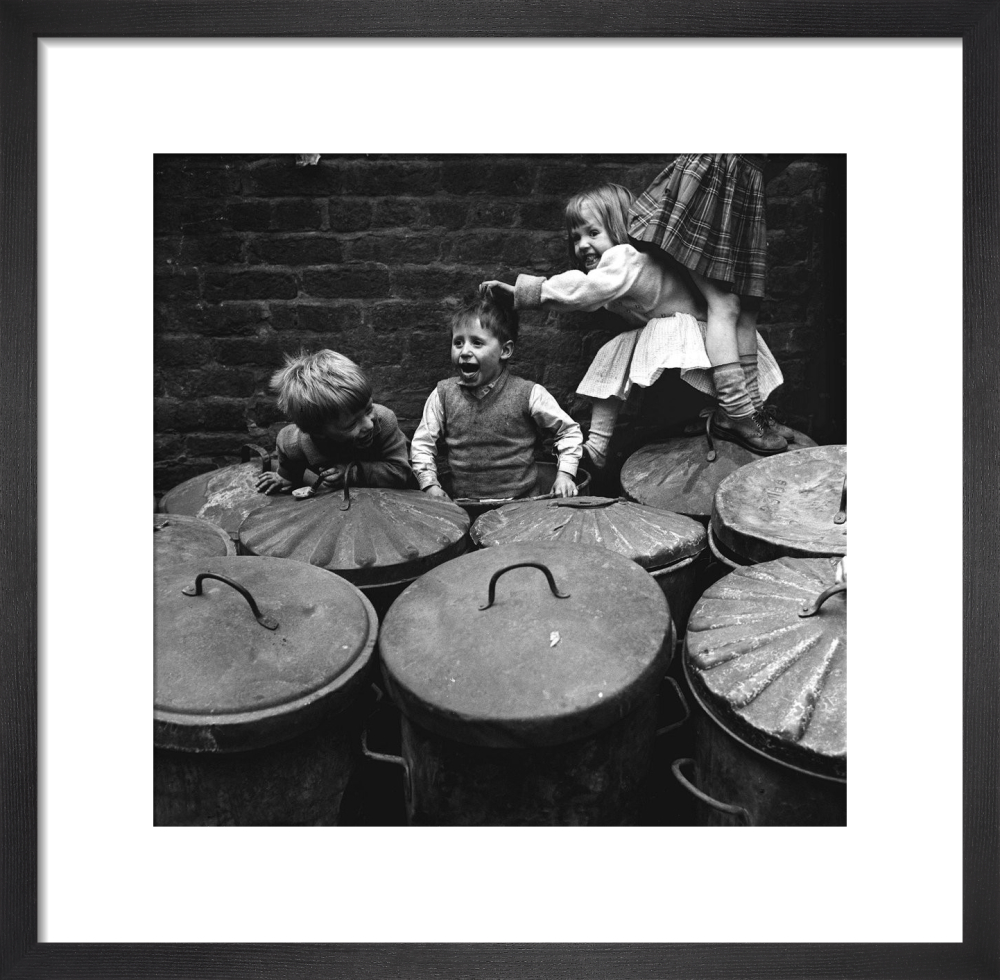 Children playing dustbins
