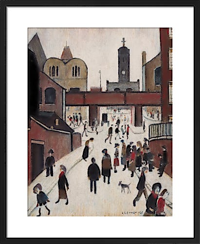 Street Scene with Viaduct by L.S. Lowry